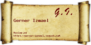 Gerner Izmael névjegykártya